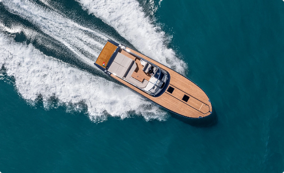 Yacht at a boat show